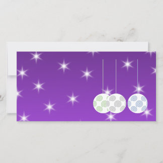 Tarjeta Festiva 3 Navidades De Diseño De Swirl Blancas Baubles. En