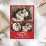 Tarjeta Festiva 3 Navidades de foto merry<br><div class="desc">Celebra la llegada de tu pequeño con nuestro Anuncio de Nacimiento de nuestros Navidades de Fotografía. Este elegante diseño le permite compartir la alegría de su recién nacido durante la temporada festiva, mezclando la calidez de los Navidades con la emoción de los primeros momentos de su bebé. La invitación cuenta...</div>