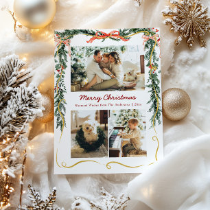 Tarjeta Festiva 3 Navidades de fotografía de áreas verdes y áreas 
