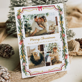 Tarjeta Festiva 3 Navidades de fotografía Festividad Foliage Botán