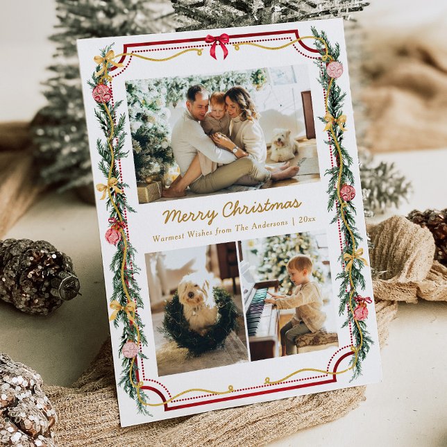 Tarjeta Festiva 3 Navidades de fotografía Festividad Foliage Botán (Subido por el creador)