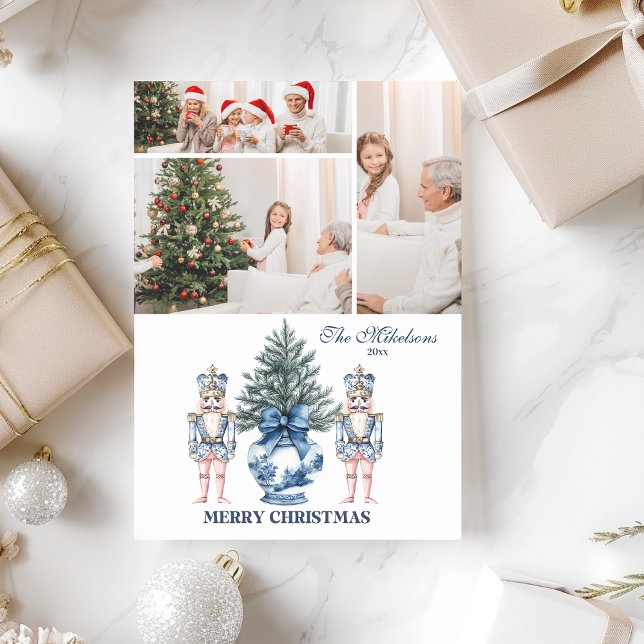 Tarjeta Festiva 3 Navidades de la serie azul Chinoiserie Nutcracke (Subido por el creador)