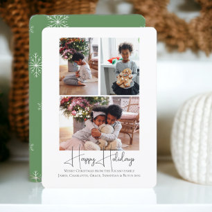 Tarjeta Festiva 3 Navidades de Photo Happy Holidays