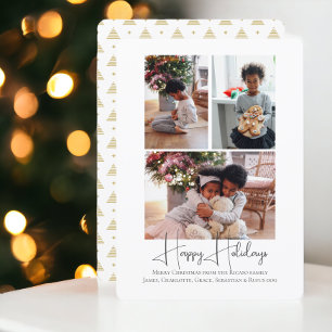Tarjeta Festiva 3 Navidades de Photo Happy Holidays