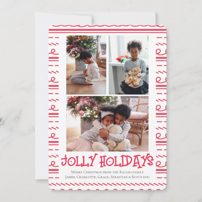 Tarjeta Festiva 3 Navidades de Photo Jolly Holidays (Anverso)