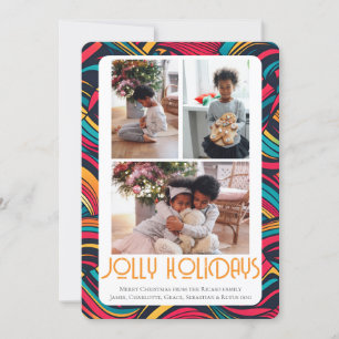 Tarjeta Festiva 3 Navidades de Photo Jolly Holidays