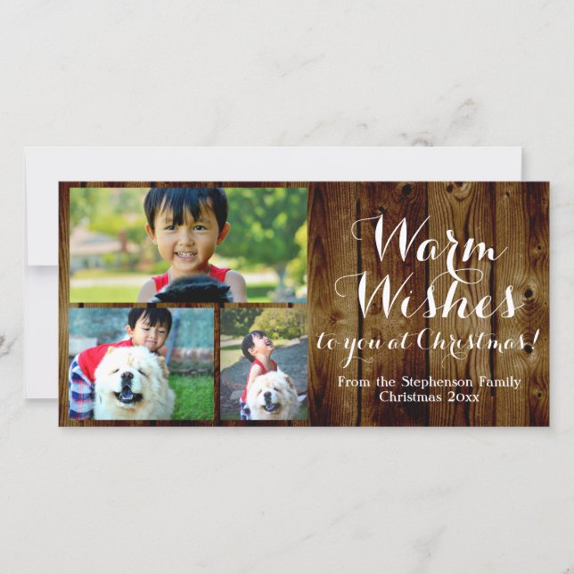 Tarjeta Festiva 3 Navidades fotográficos de países con cálidos des (Anverso)