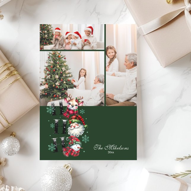 Tarjeta Festiva 3 Navidades retro de fotos de Santa y amigos (Subido por el creador)