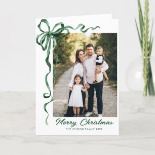 Tarjeta Festiva 3 Navidades verdes de la festividad de la foto ced