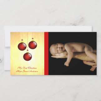 Tarjeta Festiva 3 Ornamentos rojos