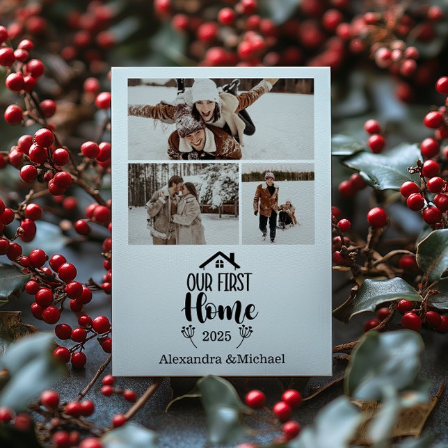 Tarjeta Festiva 3 Photo Minimialist Christmas Our First Home (Subido por el creador)