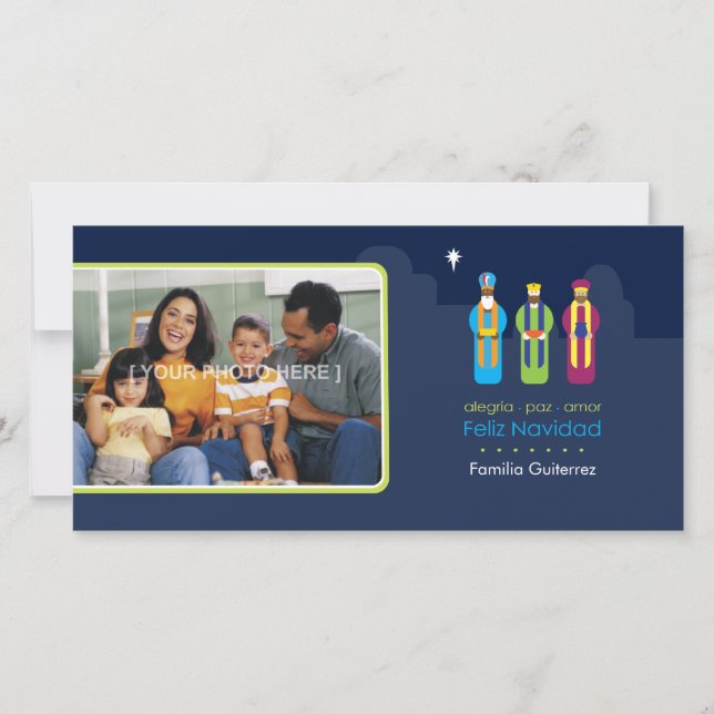 Tarjeta Festiva 3 Reyes (española) (Anverso)