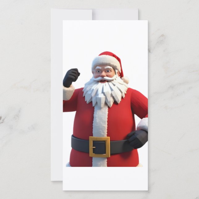 Tarjeta Festiva 3D Santa Claus Christmas Greeting Card – Festive H (Anverso)