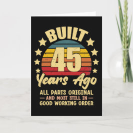 Tarjeta Festiva 45 Years Ago All Parts Original 45th Birthday