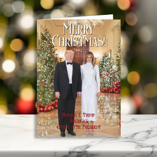 Tarjeta Festiva 47.º presidente Donald Trump Navidades de Melania 
