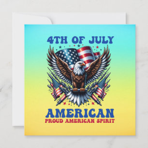 Tarjeta Festiva 4 de julio águila americana sublimación-61001