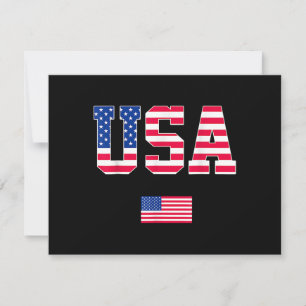 Tarjeta Festiva 4 de julio Camisa de Estados Unidos Patriótico Ban