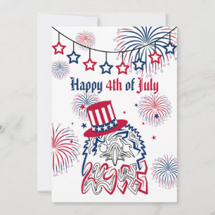 Tarjeta Festiva 4 de julio Día de la Independencia Águila American