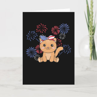 Tarjeta Festiva 4 De Julio Fanático Estadounidense Para Niños Fueg