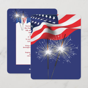 Tarjeta Festiva 4 de julio Fiesta Sparklers