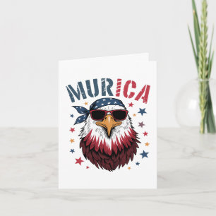 Tarjeta Festiva 4 de julio Patriótico Divertido Águila EE. UU.