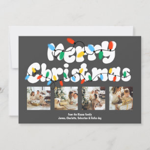 Tarjeta Festiva 4 Fotografía Merry Christmas Lights