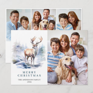 Tarjeta Festiva 4 FOTOGRAFÍAS Minimalistas Navidades de venados el