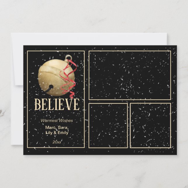 Tarjeta Festiva 4 Navidades de fotografía JINGLE BELL (Anverso)