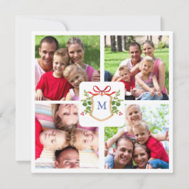 Tarjeta Festiva 4 Navidades de la Plaza escudo Monogramada