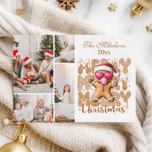 Tarjeta Festiva 4 Navidades de Photo Cute Gingerbread