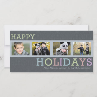 Tarjeta Festiva 4 Navidades de pizarra de Moda fotográfica