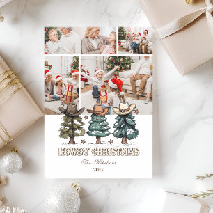 Tarjeta Festiva 4 Navidades de Western Howdy