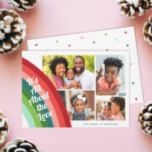 4 Navidades del arco iris retro Collage de fotos a