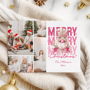 Tarjeta Festiva 4 Navidades fotógrafos vintage de petrófilos rosad