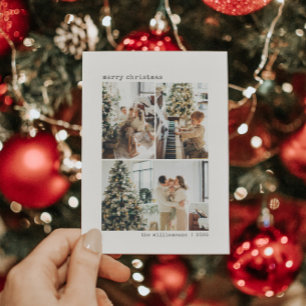 Tarjeta Festiva 4 Navidades Minimalistas de máquina de escribir Co