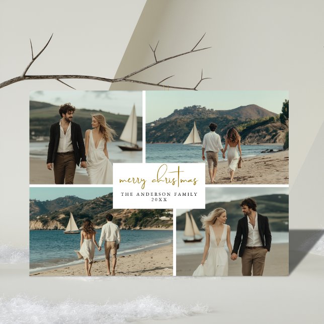 Tarjeta Festiva 4 Navidades náuticos de la playa costera de Collag (Subido por el creador)