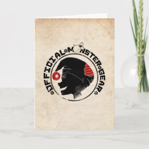 Tarjeta Festiva 4 pequeños monstruos - logotipo del día de fiesta
