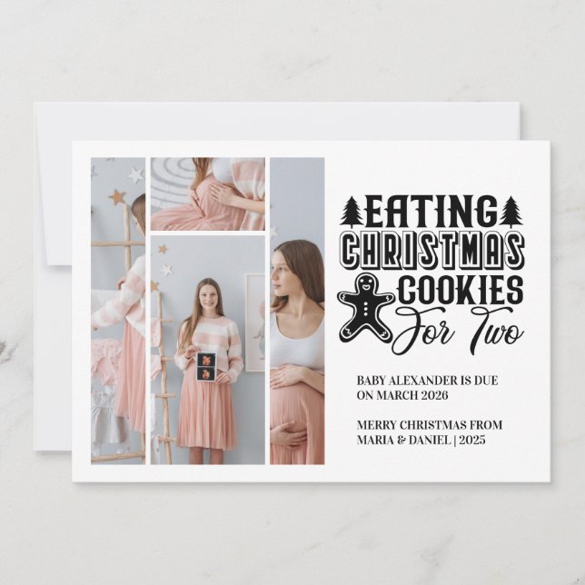 Tarjeta Festiva 4 Photo Christmas Cookies for 2 Pregnancy  (Anverso)