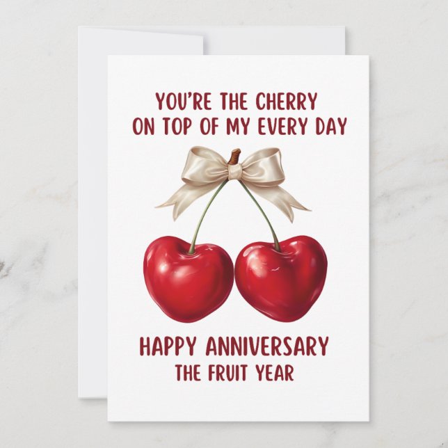 Tarjeta Festiva 4th Anniversary Card, Fruit Anniversary Card,  (Anverso)