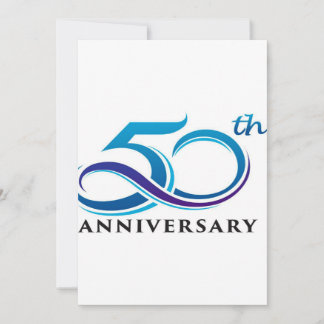 Tarjeta Festiva 50.º aniversario | Lienzo bonito y corto