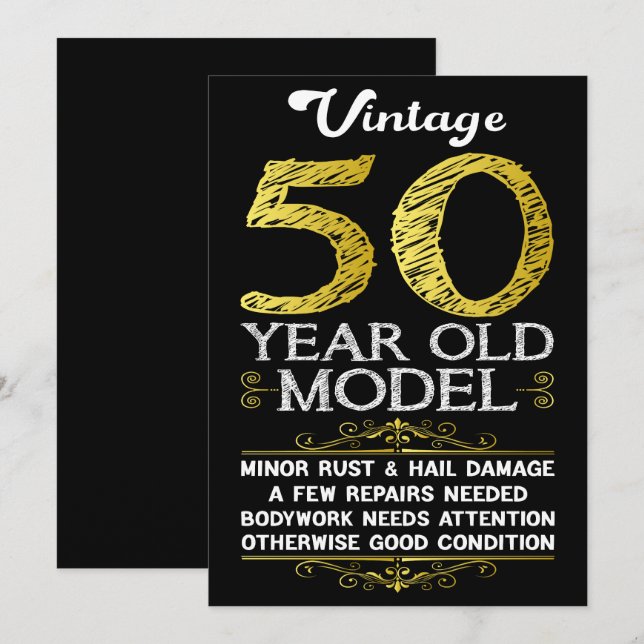 Tarjeta Festiva 50.º cumpleaños (Anverso / Reverso)