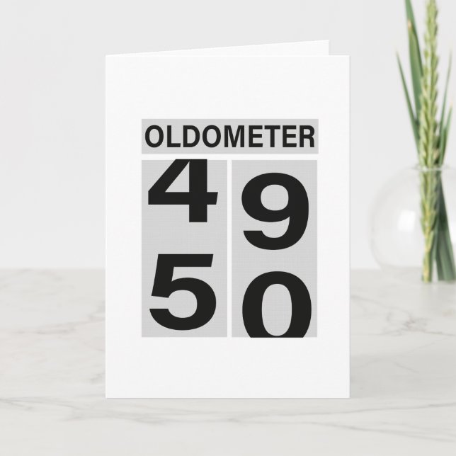 Tarjeta Festiva 50.º Oldometer de Cumpleaños (Anverso)