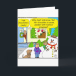 Tarjeta Festiva 527 Personalizado de snowman fundido<br><div class="desc">Por mucho que a los niños les guste hacer hombres de nieve,  seguramente matan a muchos de ellos cada noche cuando beben chocolate caliente o sopa.</div>