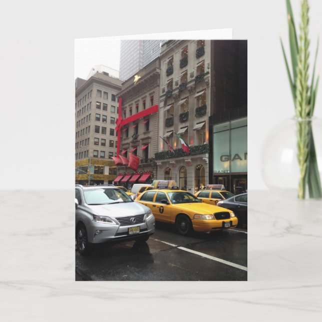 Tarjeta Festiva 5.ª Quinta Avenida Navidades de la ciudad de Nueva (Anverso)