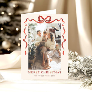 Tarjeta Festiva 5 Festividades de foto de Navidades rojos de Boho 