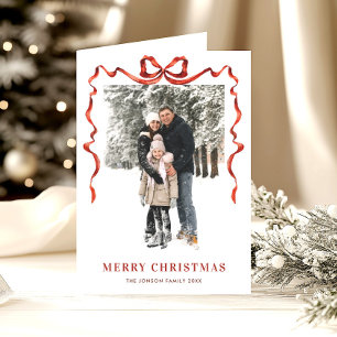 Tarjeta Festiva 5 Festividades de foto de Navidades rojos de Boho 