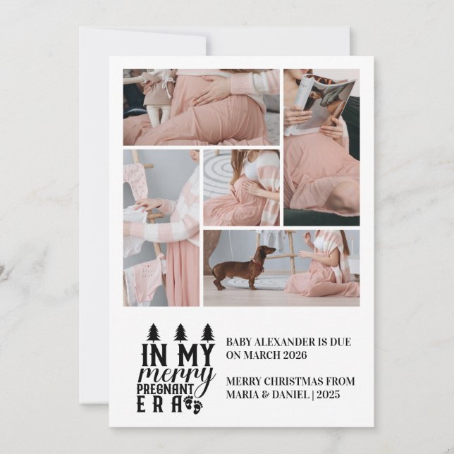 Tarjeta Festiva 5 Foto De Mis Navidades De La Era De Embarazadas (Anverso)