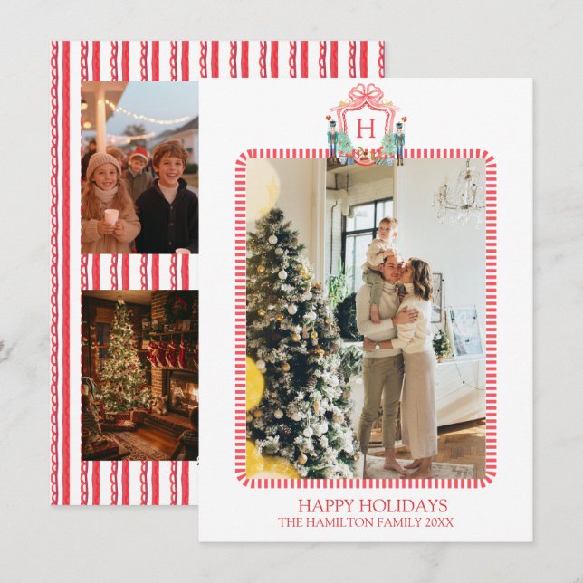 Tarjeta Festiva 5 foto de un monograma fotográfico multimillennial (Anverso / Reverso)