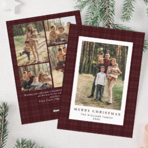 Tarjeta Festiva 5 Navidades retro fotográfico invitan al saludo