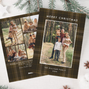Tarjeta Festiva 5 Navidades retro fotográfico invitan al saludo
